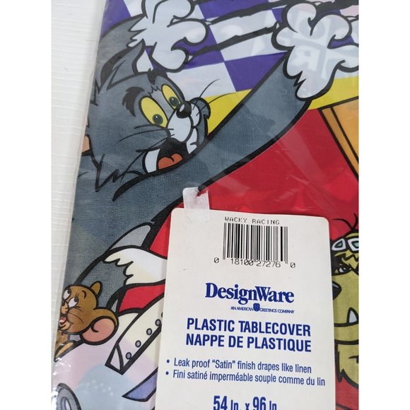 Vintage new 1997 Cartoon Network “Wacky Racing” Plastic Table Cover  54" x 96" - Picture 2 of 6